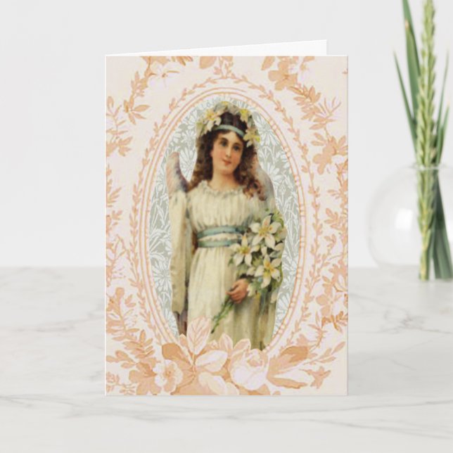 Carte de Pâques Angel Victorien (Devant)