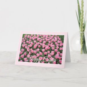 Carte de Pâques aux Tulipes Roses