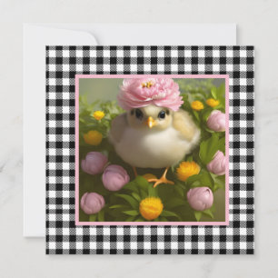 Carte de Pâques avec des poussins mignons et des f