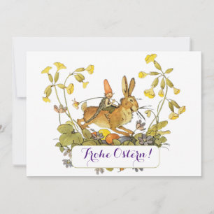 Carte de Pâques avec lapin Texte allemand
