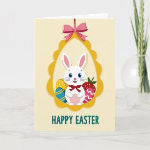 Carte de Pâques Bunny Happy
