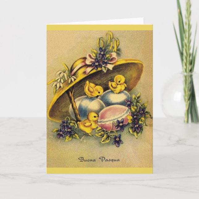 Carte de Pâques Buona Pasqua vintage (Devant)