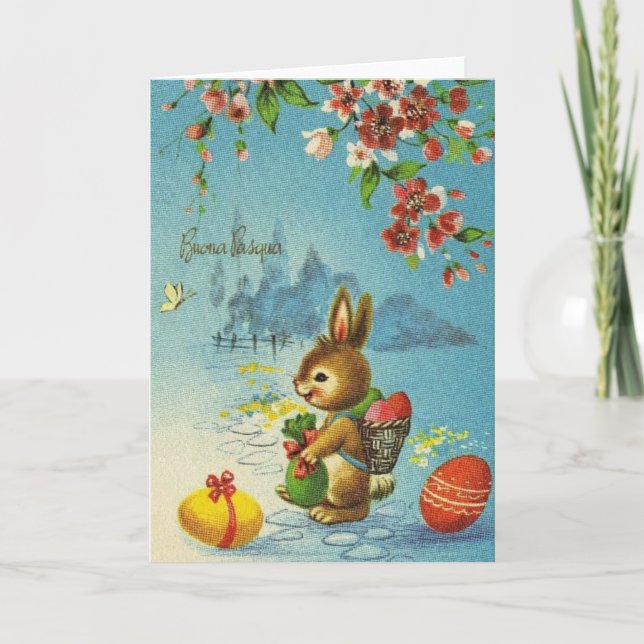 Carte de Pâques Buona Pasqua vintage (Devant)