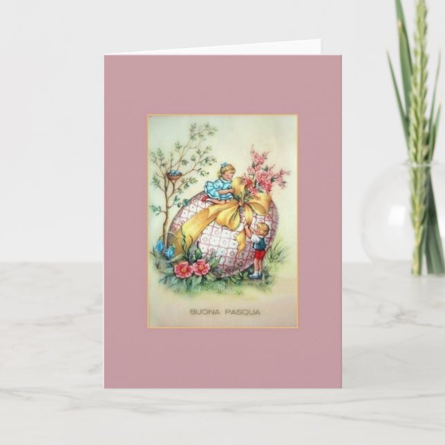 Carte de Pâques Buona Pasqua vintage (Devant)