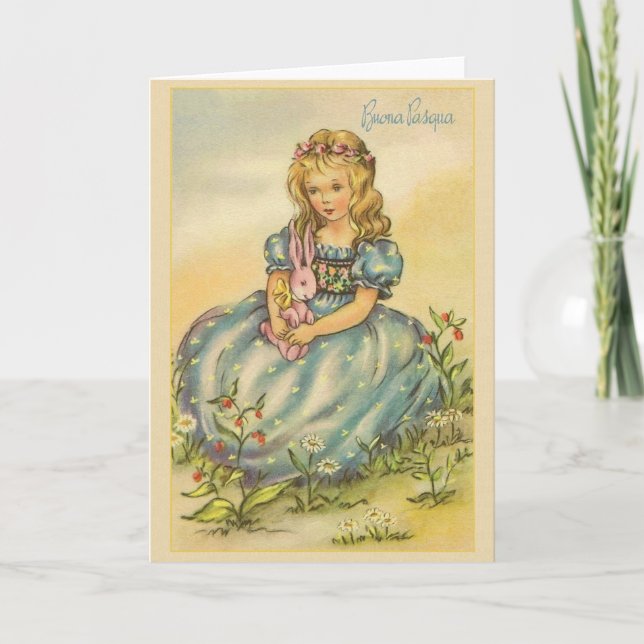 Carte de Pâques Buona Pasqua vintage (Devant)