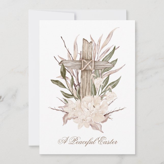 Carte de Pâques Carte de Croix Paisible Pâques Il  (Devant)