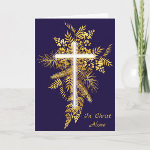 Carte de Pâques de Croix d'Or Unique en Christ