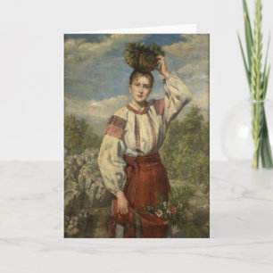Carte de Pâques de femme de Podovlian d'Ukrainien