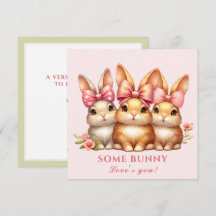 Carte de Pâques de lapin joli