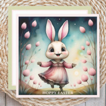 Carte de Pâques de lapin joli