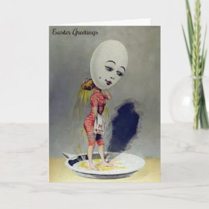 Carte de Pâques de tête d'oeuf vintage