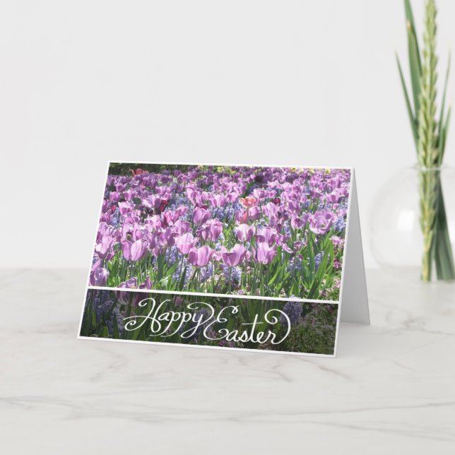 Carte de Pâques de Tulipes pourpres (Devant)