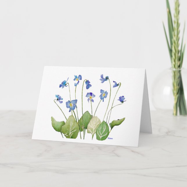 Carte de Pâques de Violets Bleus de Lavande (Devant)