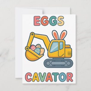 Carte de Pâques drôle de construction Eggs Cavator