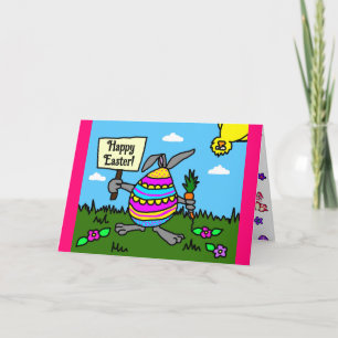 Carte de Pâques drôle dessin animé