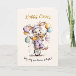 Carte de Pâques drôle et mignonne avec un lapin du