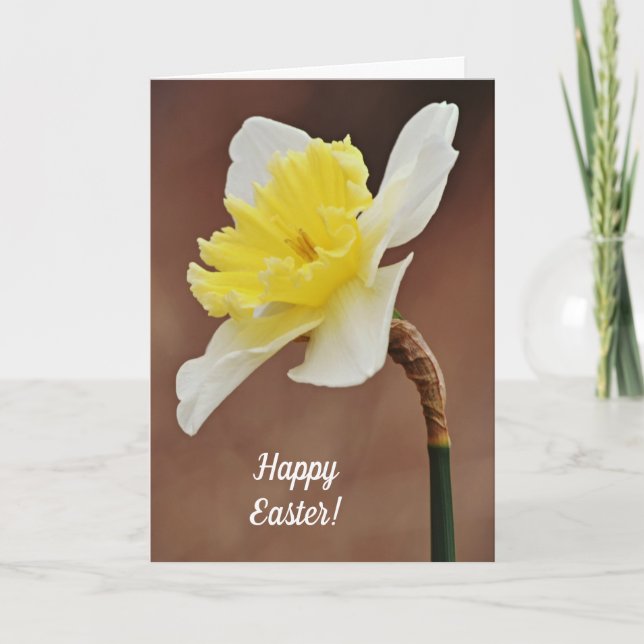 Carte de Pâques en fleurs de jonquille (Devant)