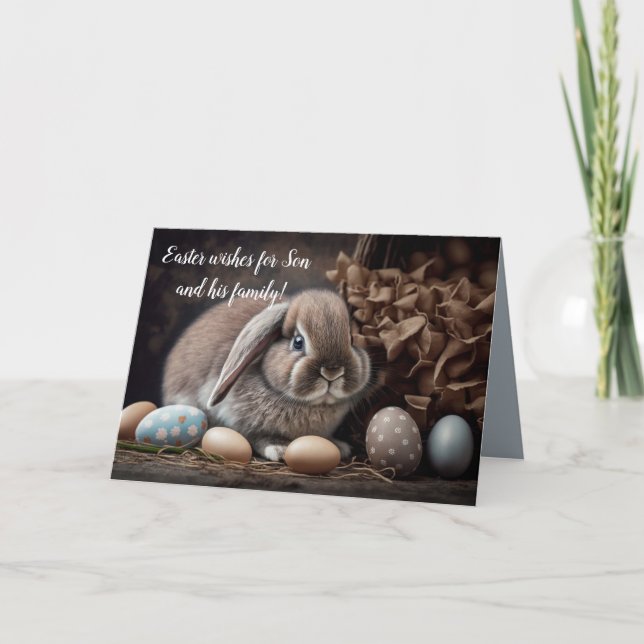 CARTE DE PÂQUES FILS ET FAMILLE (Devant)