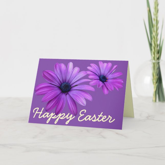 Carte de Pâques Fleurs bleues Cartes de Souris Per (Devant)