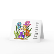 Carte de Pâques : Fleurs peintes avec vers de Psau