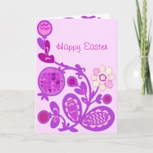 Carte de Pâques Floral Déco