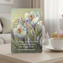 Carte de Pâques florale personnalisée avec Crocus