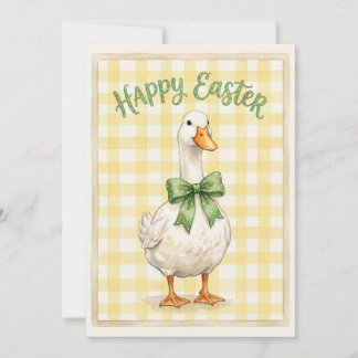 Carte de Pâques joyeuse avec canard blanc
