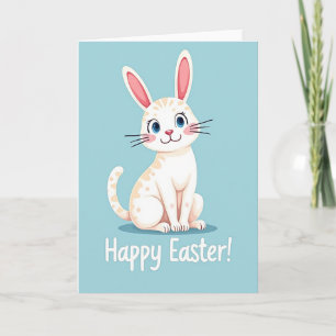 Carte de Pâques Joyeuse Bunny Cat