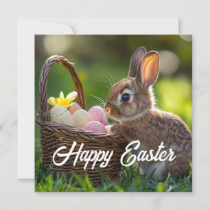 Carte de Pâques Joyeuse – Lapin Mignon 