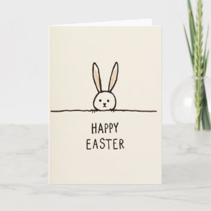 Carte de Pâques Joyeuse Ligne de Lapin