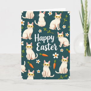 Carte de Pâques Kitty Chat Heureux