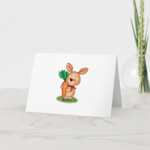 Carte de Pâques mignonne de lapin avec la carte