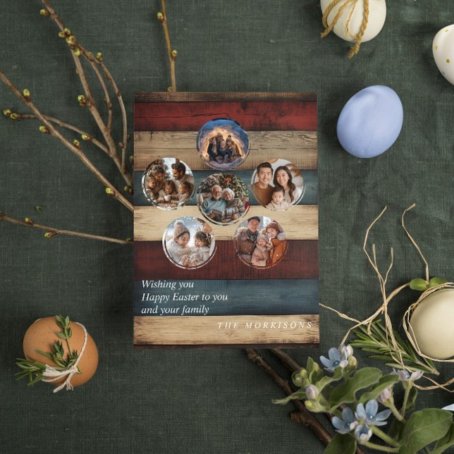Carte de Pâques personnalisée avec collage de 5 ph (Créateur téléchargé)