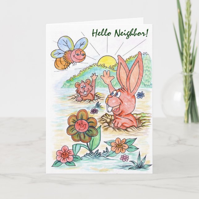 Carte de Pâques personnalisée avec lapin (Devant)