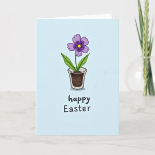Carte de Pâques Pot de Fleurs