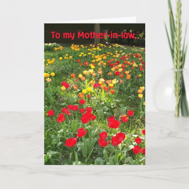 Carte de Pâques pour belle-mère - 'Tulips' (Devant)