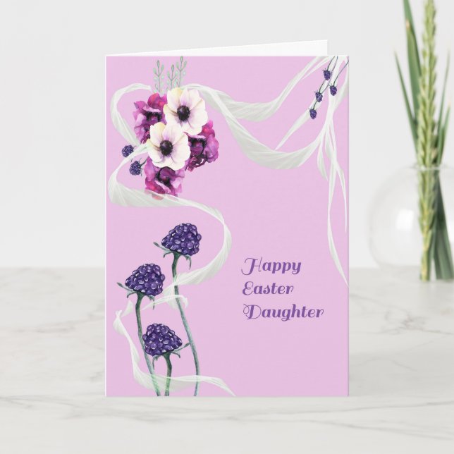 Carte de Pâques pour Fille Adulte avec Fleurs (Devant)