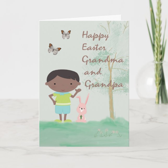 Carte de Pâques pour grand-mère et grand-père de B (Devant)