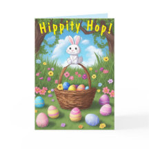 Carte de Pâques pour lapin Hippie Mince et Minuscu