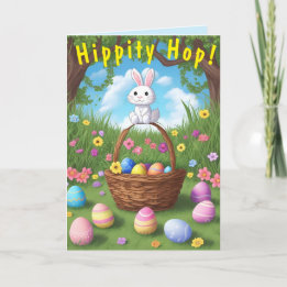 Carte de Pâques pour lapin Hippie Mince et Minuscu