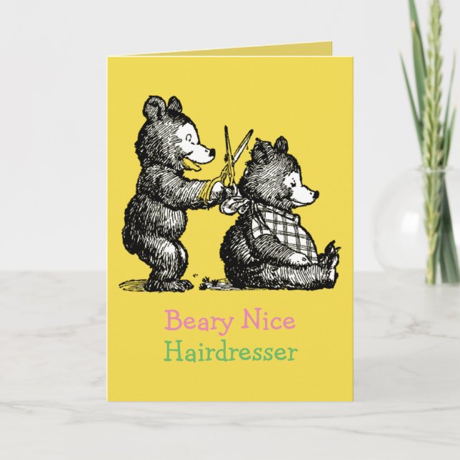Carte de Pâques pour le coiffeur - Beary Nice (Devant)