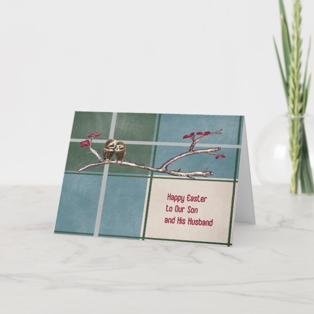 Carte de Pâques pour le Fils et le Mari Plaid avec (Devant)