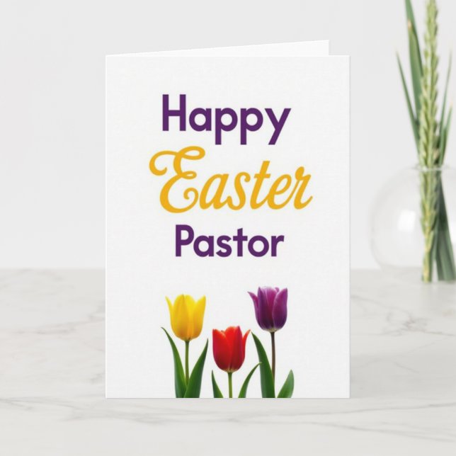 Carte de Pâques pour pasteur Joyeuses Pâques (Devant)