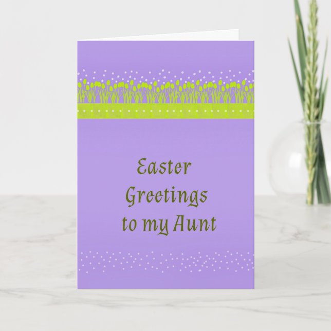 Carte de Pâques pour Tante Purple avec Tulipes (Devant)