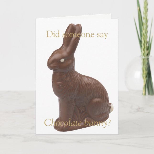 Carte de Pâques - Quelqu'un a-t-il dit Lapin au ch (Devant)
