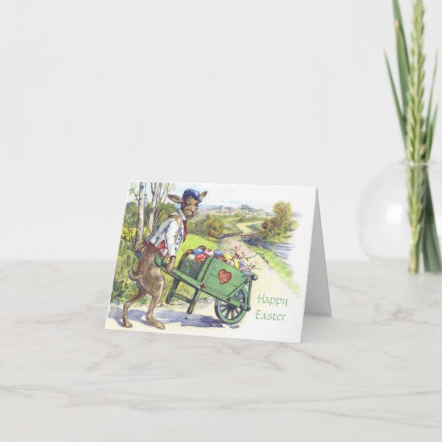 Carte de Pâques Rabat vintage habillé (Devant)