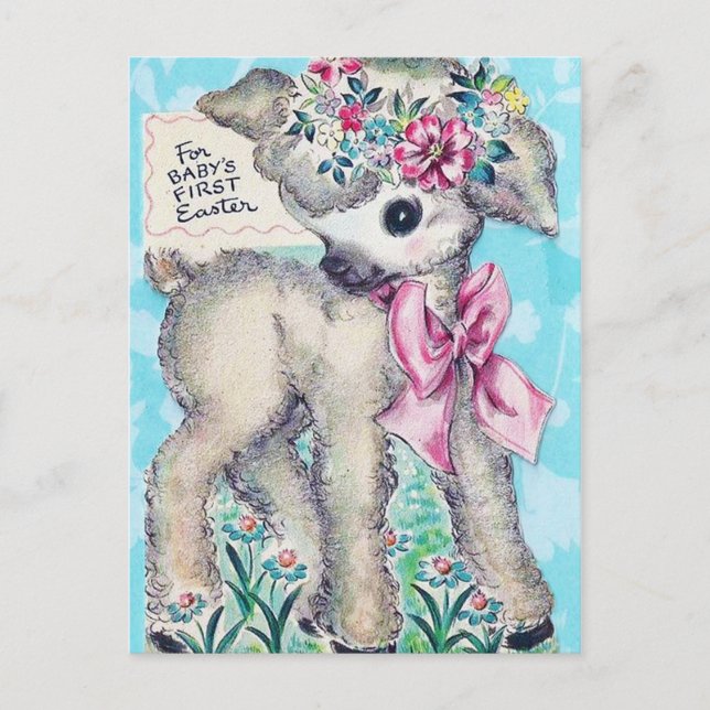 Carte de Pâques rétro pour bébé (Devant)