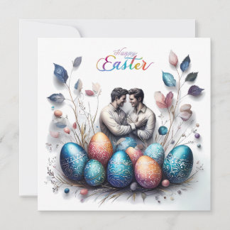 Carte de Pâques romantique avec Couple Amoureux &