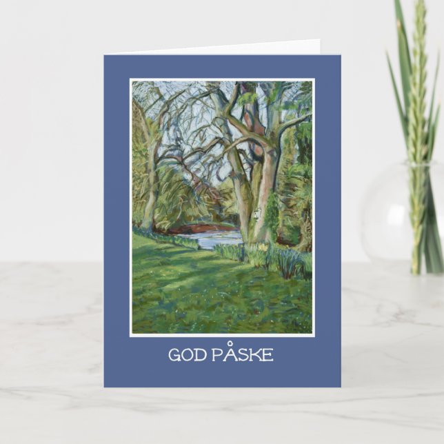Carte de Pâques, Salutation danoise, Riverbank au  (Devant)