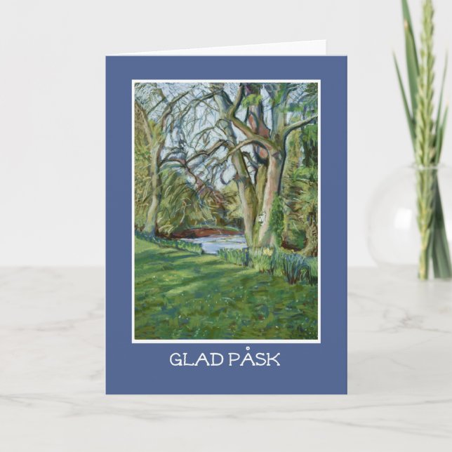 Carte de Pâques, Salutation suédoise, Riverbank au (Devant)